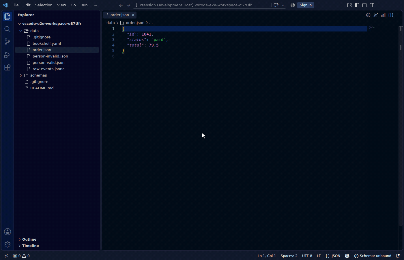 Binding a data file by writing $schema into the file itself