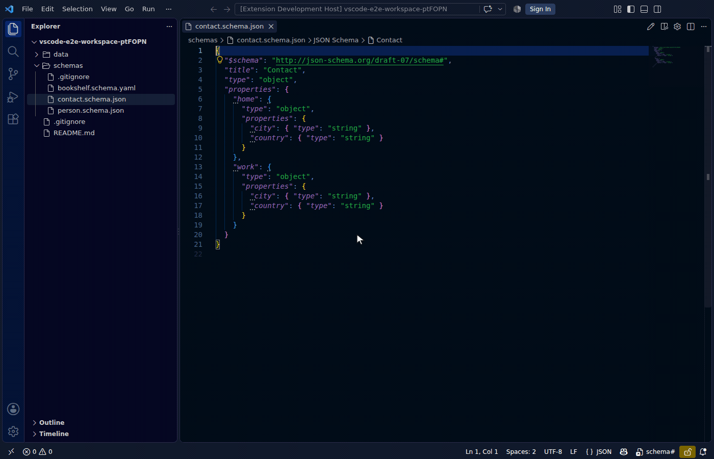Extracting a repeated inline subschema into $defs from the lightbulb