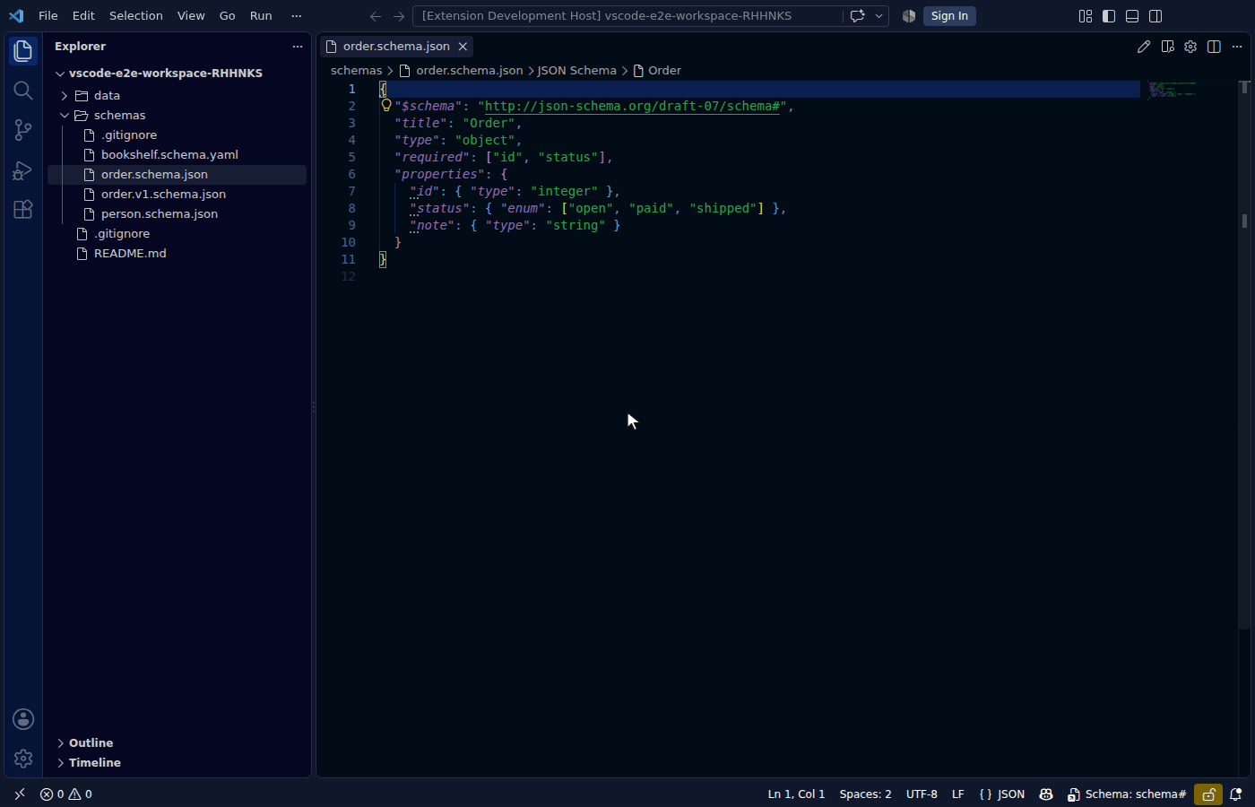 Diffing a schema against its last committed version and reading the breaking changes